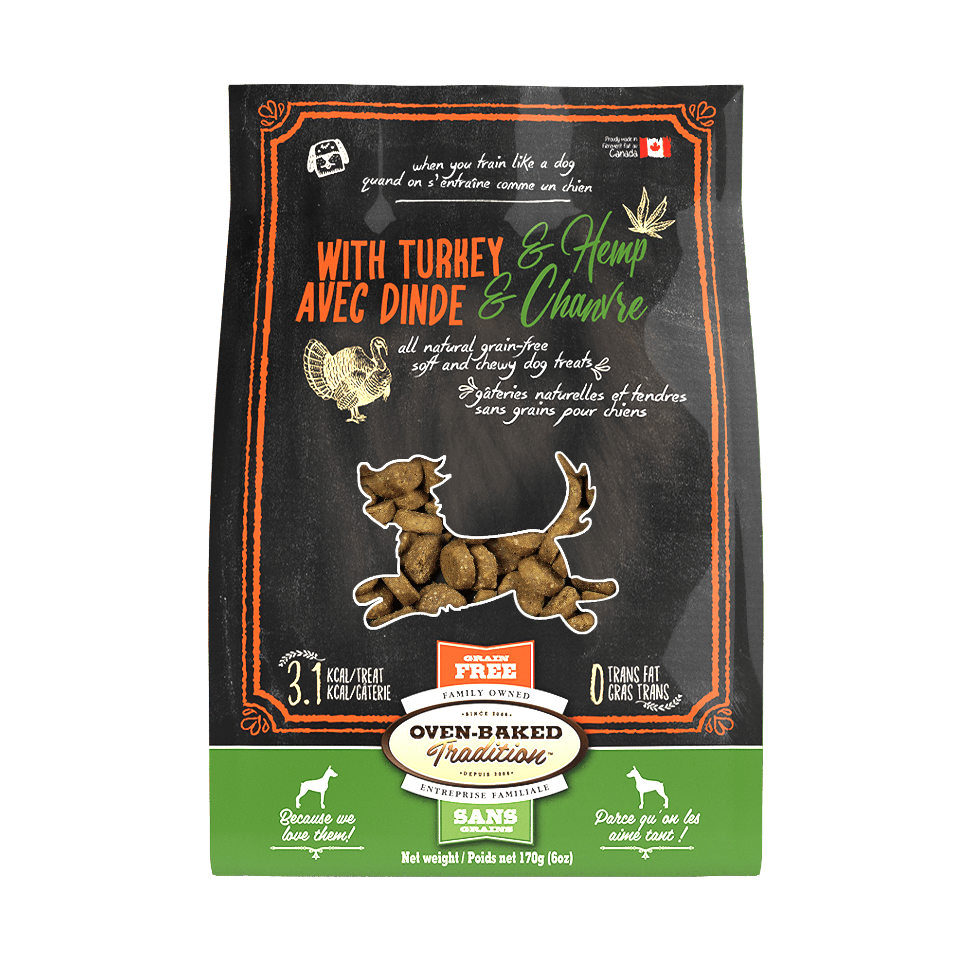 All natural grain-free soft and chewy dog treats – Turkey & hemp