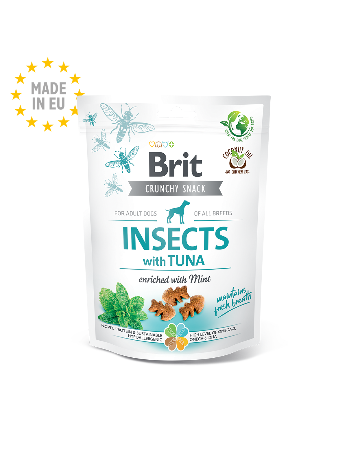Crunchy Cracker Insects with Tuna enriched with Mint