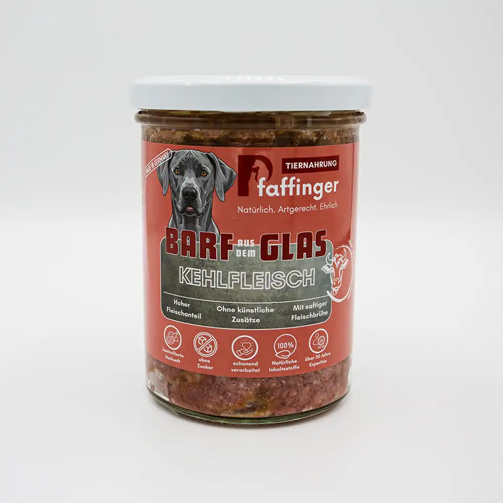 BARF aus dem Glas – Kehlfleisch vom Rind
