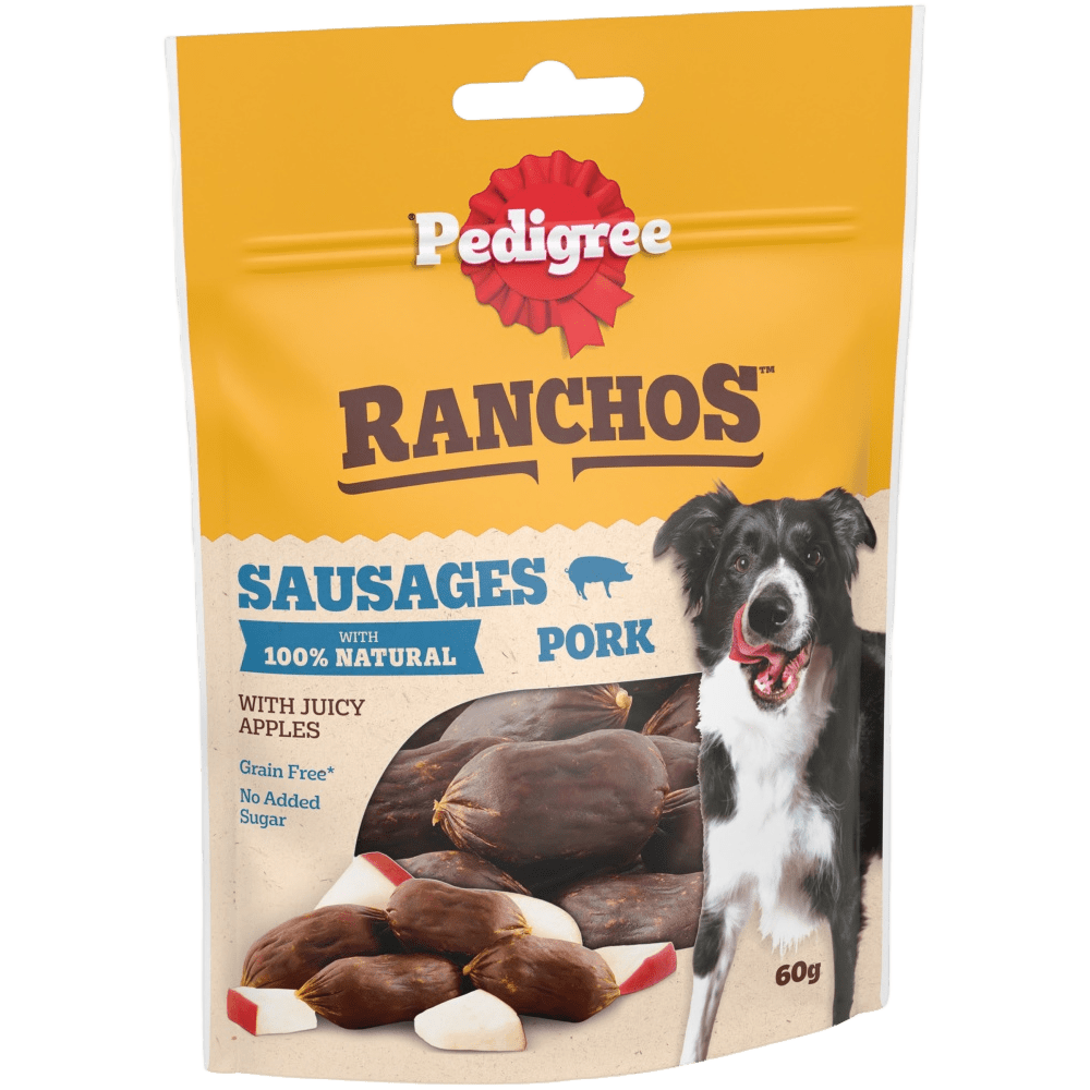 RANCHOS Sausages Dog Treats with 100% Natural Pork