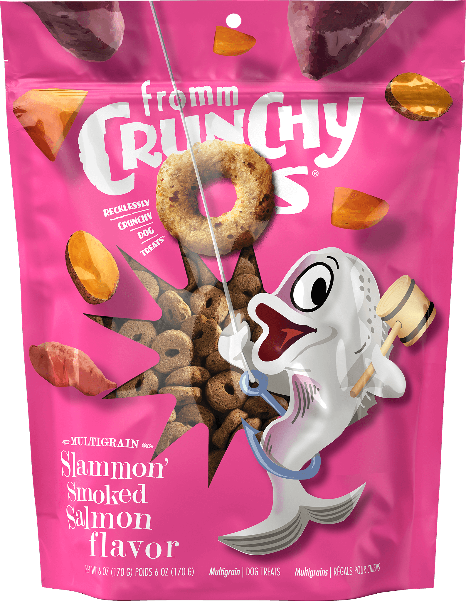 Crunchy Os Slammon' Smoked Salmon Flavor Dog Treats