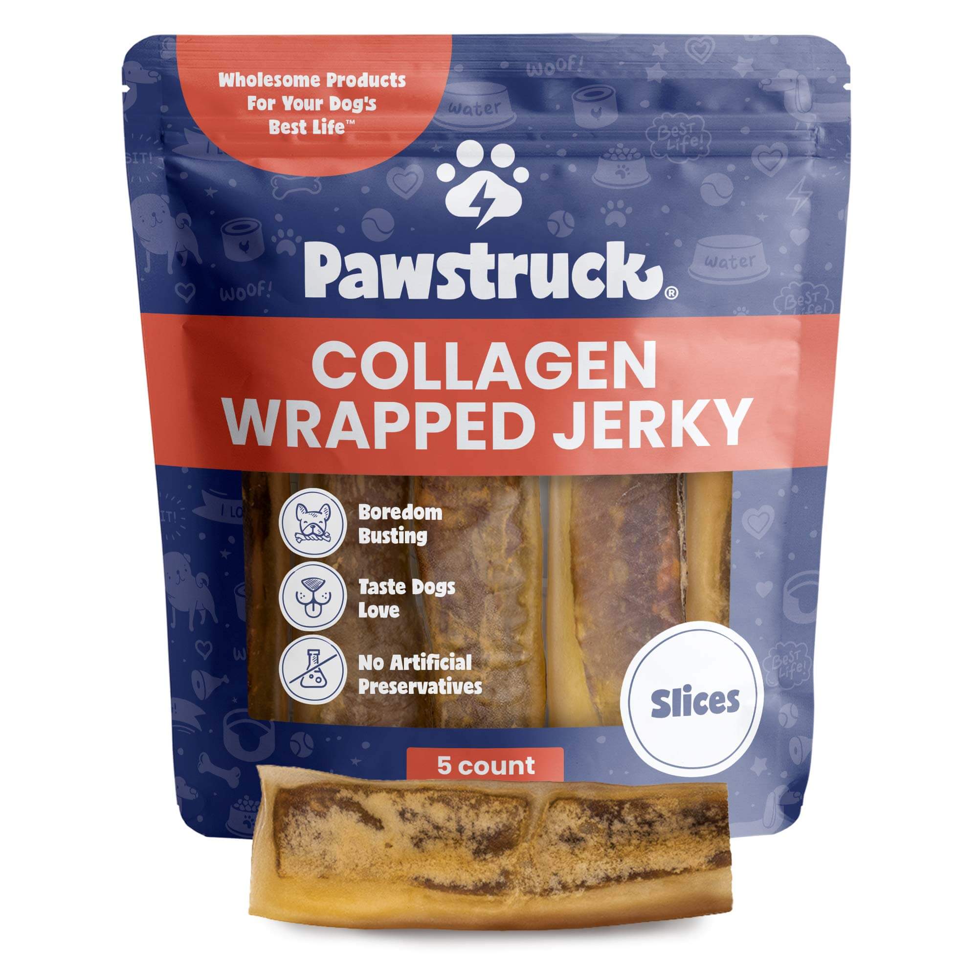 Collagen Wrapped Jerky Slice