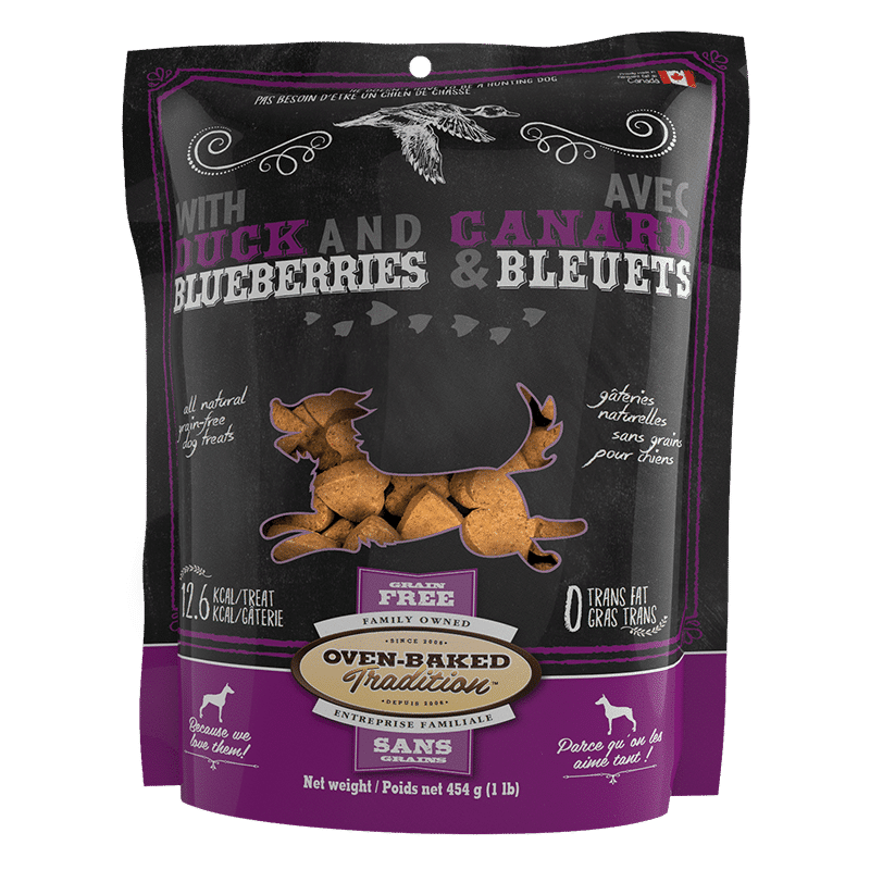 Natural grain-free treats for dogs – Duck and blueberries