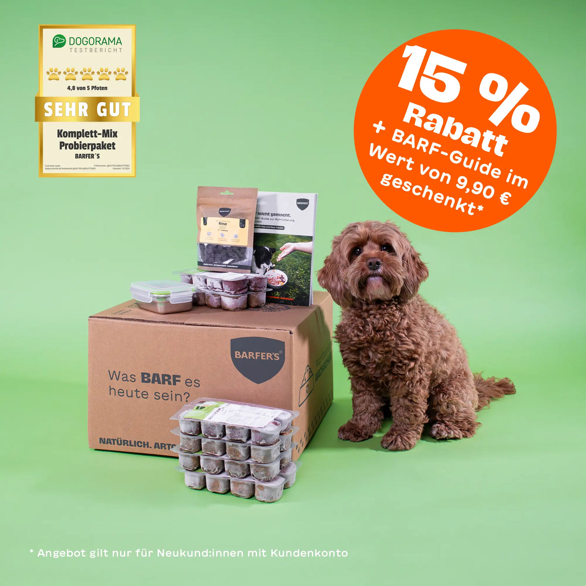 Kleines BARF-Probierpaket Würfel für Hunde