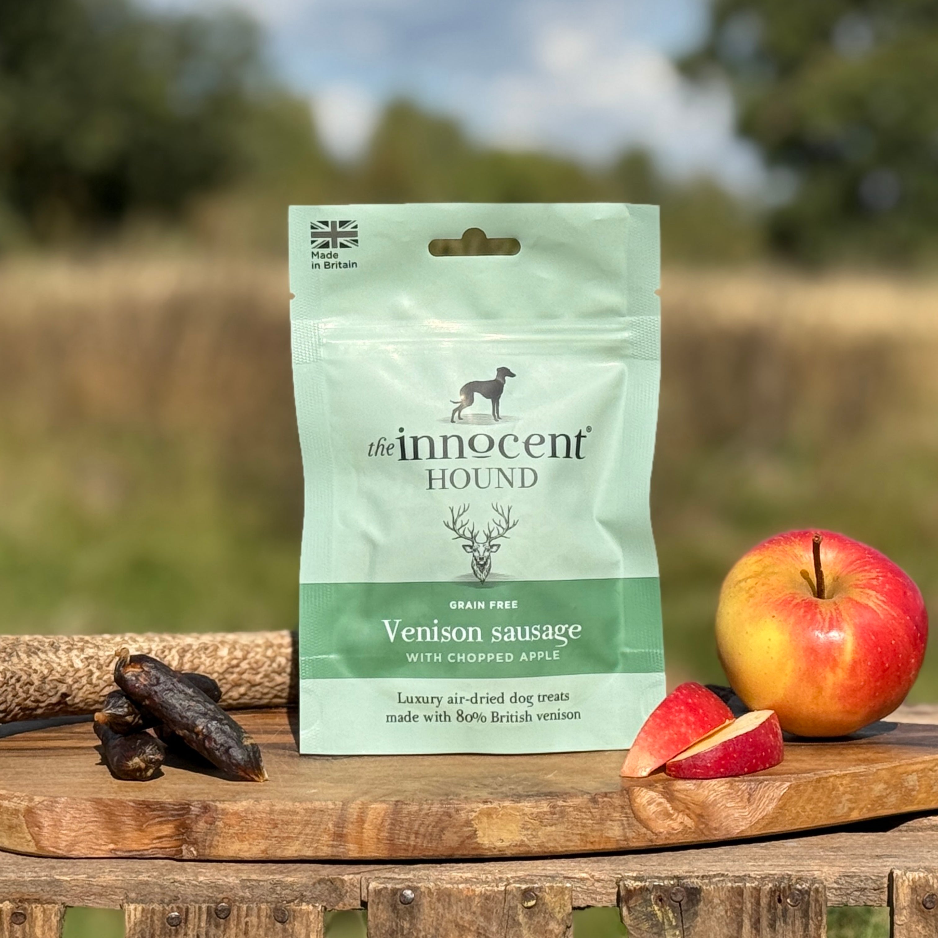 Venison Sausages with Chopped Apple