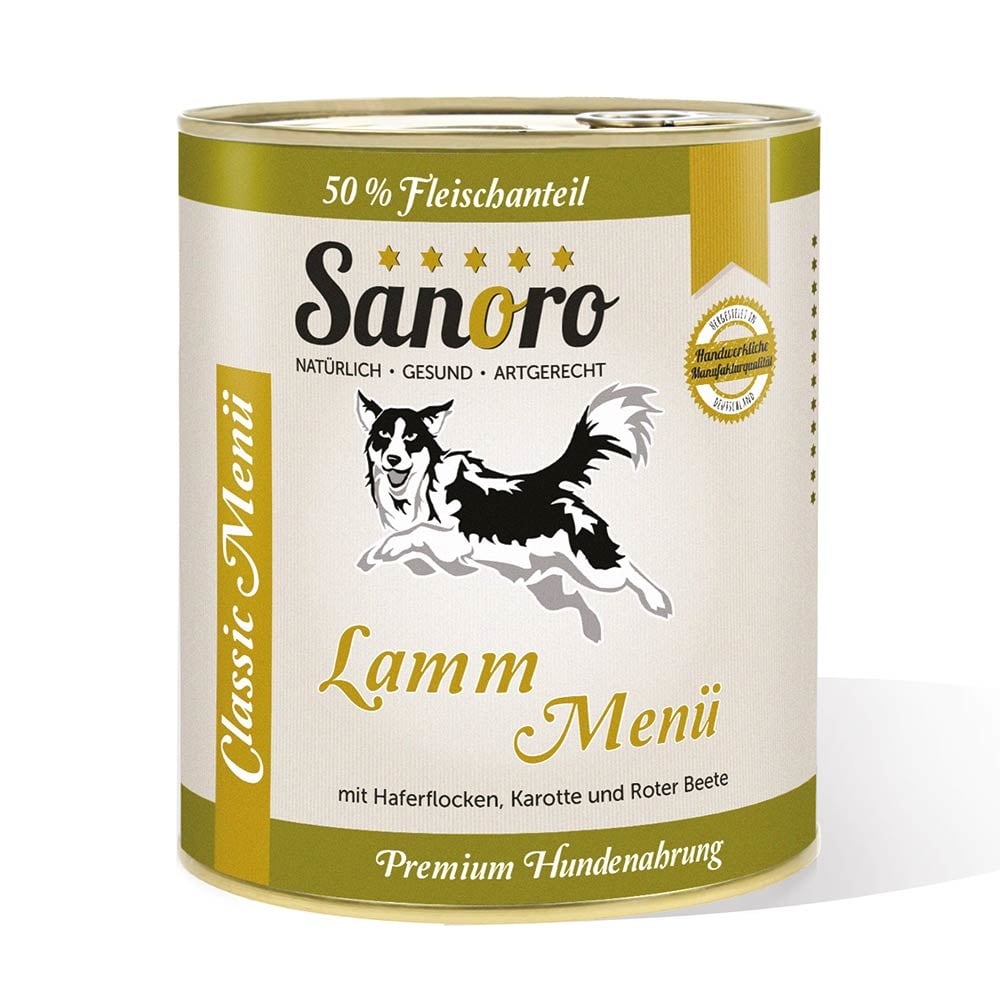 Classic Menü Lamm mit 50 % Fleischanteil, Haferflocken und Karotte