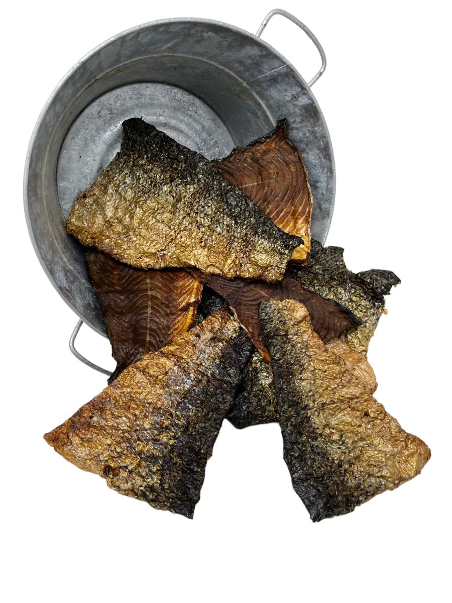 Dehydrated Whole Salmon Skins