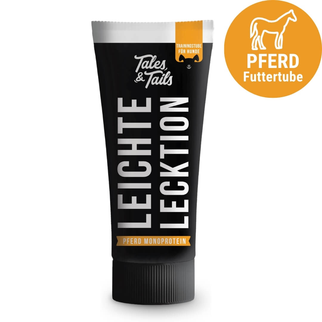 Leichte LeckTion Futtertube mit Pferd